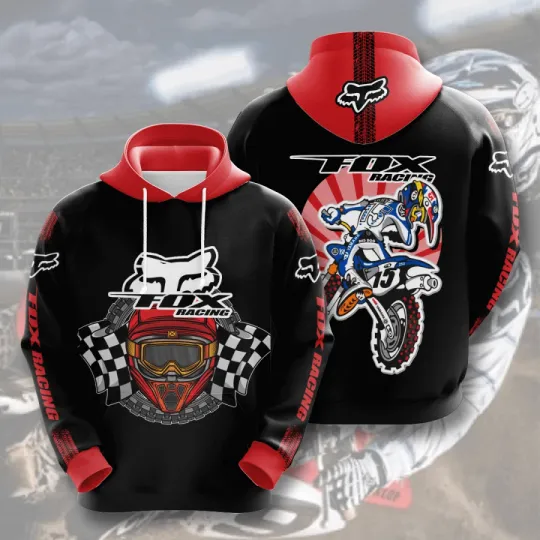 Fox Racing All Over Printed 3D Hoodie Gift For Racing Fan