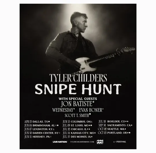 Tyler Childers Announces 2026  Snipe Hunt  US Tour Poster