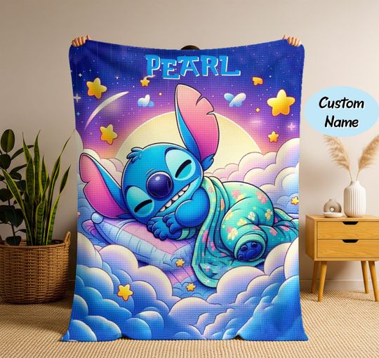 Discover Personalized Stitch Blanket, Lilo Stitch Blanket, Stitch Birthday Gifts, Angel Stitch Christmas Gifts, Disneyland Blanket