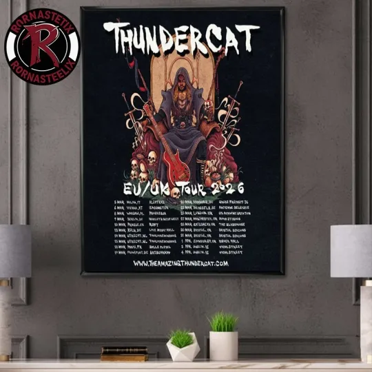 Discover Thundercat EU UK Tour 2026 Schedule Tour Dates Poster Home Decor, Wall Art