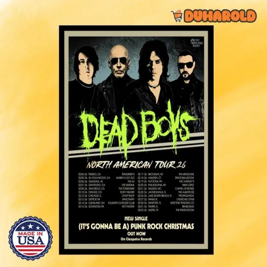 Discover Dead Boys North American Tour 2026 Poster Home Decor, Wall Art, Fan Gift
