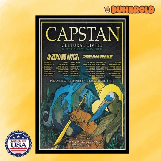 Discover Capstan Cultural Divide 10 Year Anniversary Tour 2026 Poster Home Decor