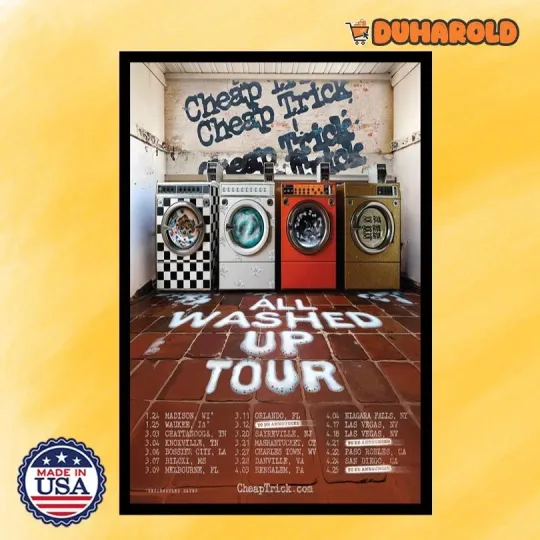 Discover Cheap Trick All Washed Up Tour 2026 Poster Home Decor, Wall Art, Fan Gift
