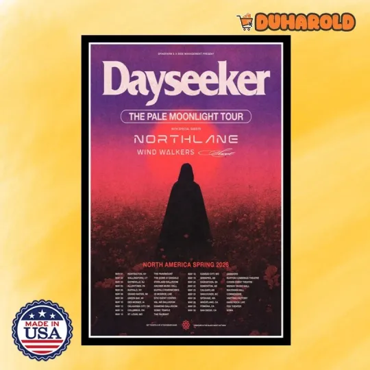 Discover Dayseeker North Tour America Spring 2026 Poster Home Decor, Wall Art