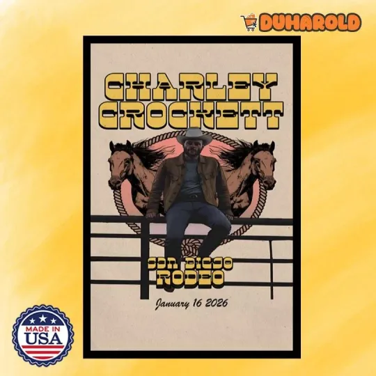 Discover Charley Crockett San Diego, CA January 16 2026 Tour Poster Home Decor
