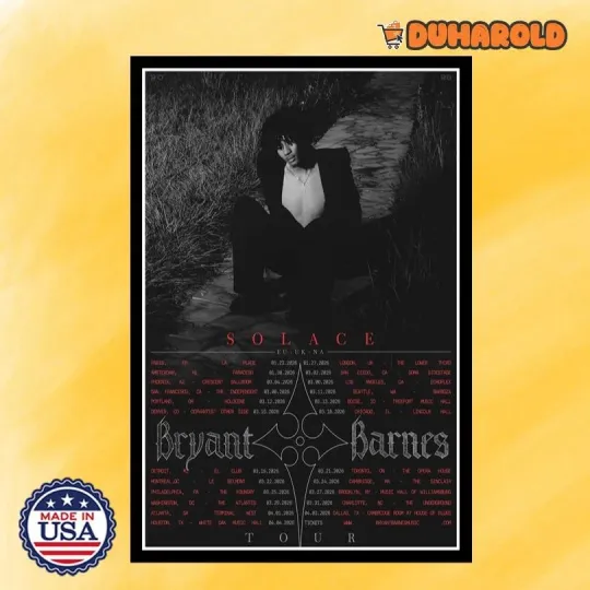 Discover Bryant Barnes Solace Tour 2026 Poster Home Decor, Wall Art, Fan Gift