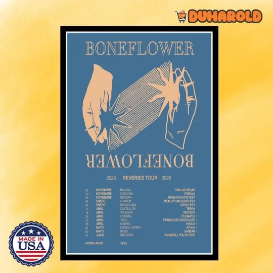 Discover Boneflower Reveries Tour 2025-2026 Poster Home Decor, Wall Art, Fan Gift
