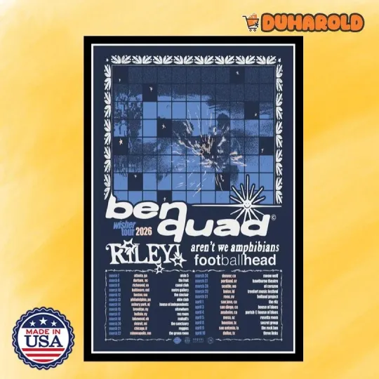 Discover Ben Quad Wisher Tour 2026 Poster Home Decor, Wall Art, Fan Gift