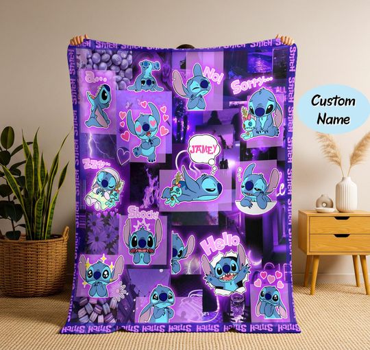 Discover Personalized Disney Stitch Blanket, Custom Name Lilo And Stitch, Disneyland Blanket, Stitch Birthday Gifts, Christmas Gift For Kid 2025