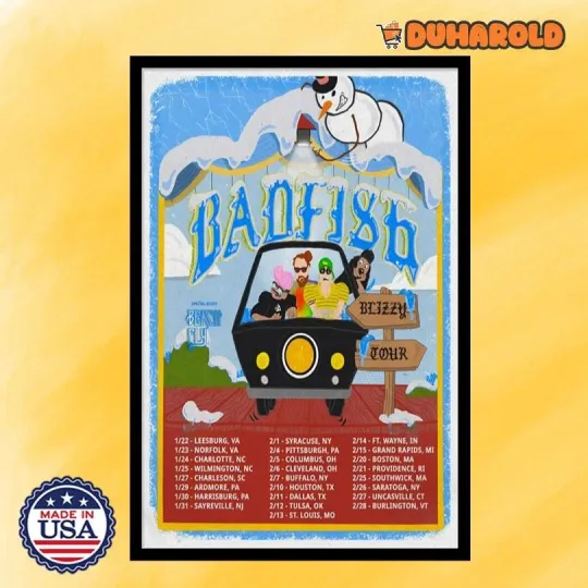 Discover Badfish Blizzy Tour 2026 Poster Home Decor, Wall Art, No Frame, Fan Gift