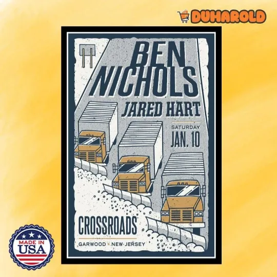 Discover Ben Nichols Garwood, Nw Jersey January 10 2026 Tour Poster Home Decor