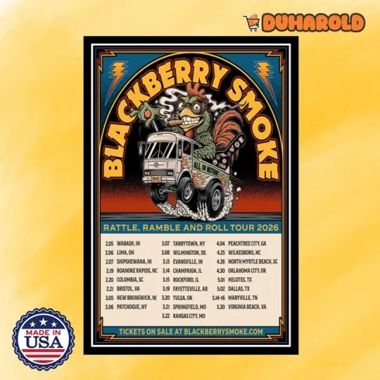 Blackberry Smoke Rattle, Ramble And Roll 2026 Tour Poster Home Decor