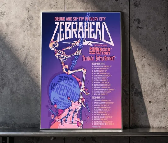 Discover Zebrahead 30 Years Of Wrecking Europe Tour 2026 Poster