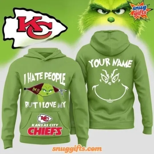 Discover Kansas funny character Custom Name Christmas Hoodie Unisex Green Color