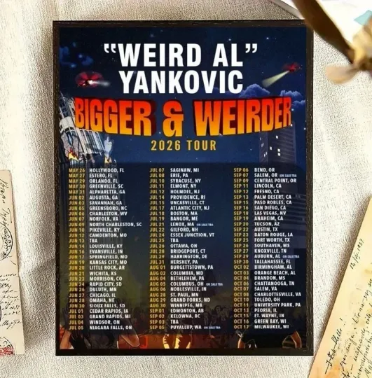 Discover Weird Al Yankovic Announce Bigger & Weirder 2026 Tour Poster