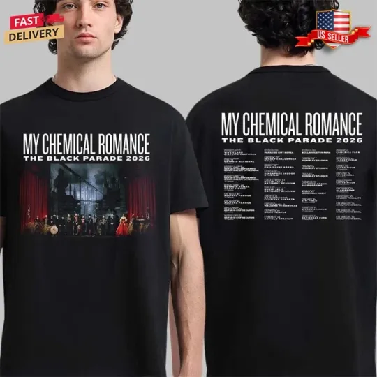 My Chemical Romance The Black Parade 2026 Tour Cities Dates Two Sided T-Shirt