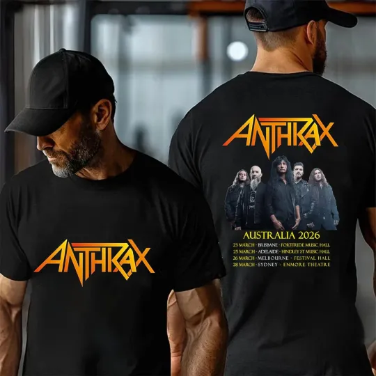 Discover 2sided Anthrax Band Tour Australia 2026 T-shirt