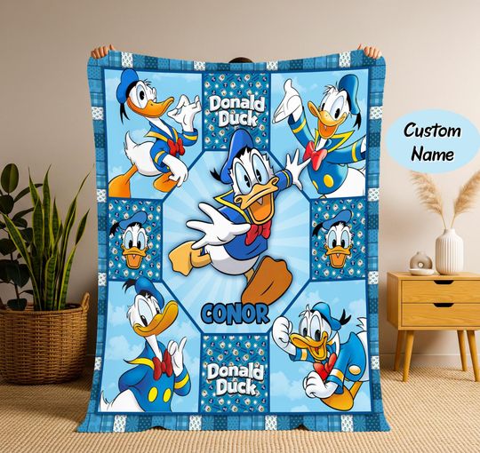 Discover Personalized Donald Duck Blanket, Duck Blanket, Donald Duck Blanket Chirstmas Gift, Magic World Fleece Blanket