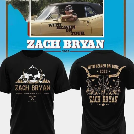 Discover Texas Long*horns Zac Bryan With Heaven On Tour 2026 Two Sided Gift For Fans