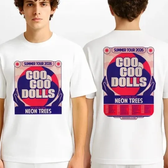 Discover Goo Goo Dolls 2026 Summer Tour Poster USA Neon Trees 2-Side Tee
