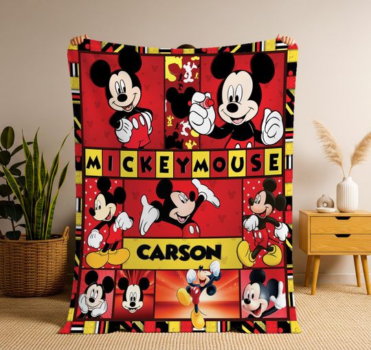 Discover Personalized Mickey Mouse Blanket, Mickey Blanket, Mickey Mouse Birthday Gifts, Disneyland Mickey Blanket, Christmas Blanket, Christmas Gift