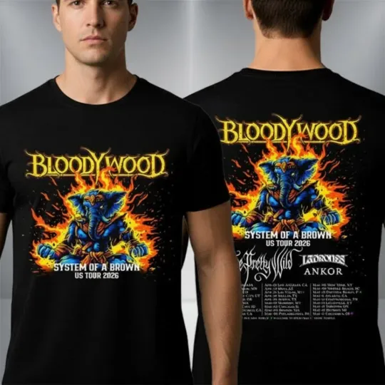 Discover Bl00dyw00d System 0f A Br0wn US Tour 2026 Schedule Tour Dates Unisex Shirt 2side