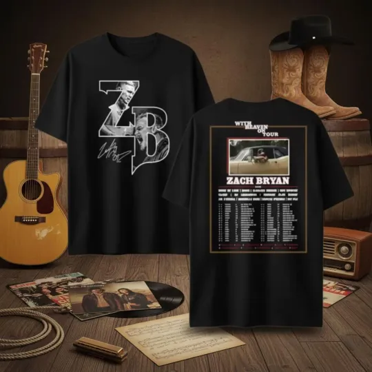 Discover Zac Bryan With Heaven On Tour 2026 T-Shirt, Zac Bryan Bull Skull Shirt