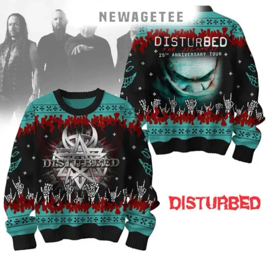 Disturbed 25Th Anniversary Merry Our Christmas Together Ugly Sweater