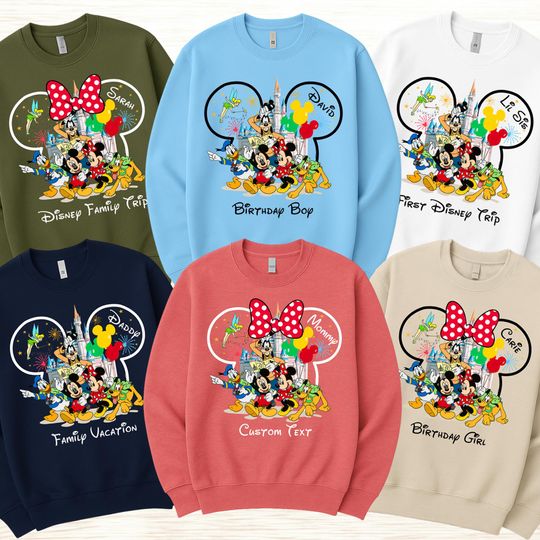 Discover Personalized Disney Trip 2026 Sweatshirt, Custom Disney Sweatshirt, Matching Disney Family Vacation Sweatshirt, Minnie Mickey Sweatshirt