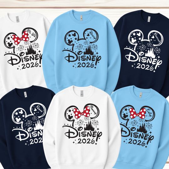 Discover Custom Disney Family Trip 2026 Sweatshirt, Matching Family Disney Sweatshirt, Personalized Minnie Mickey Group Sweatshirt, Disney 2026 Trip