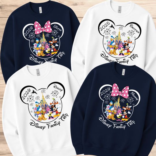 Discover Custom Disney Trip 2026 Sweatshirt, Personalized Disney Sweatshirt, Matching Family Disney Family Vacation Sweatshirt, Mickey Sweatshirt