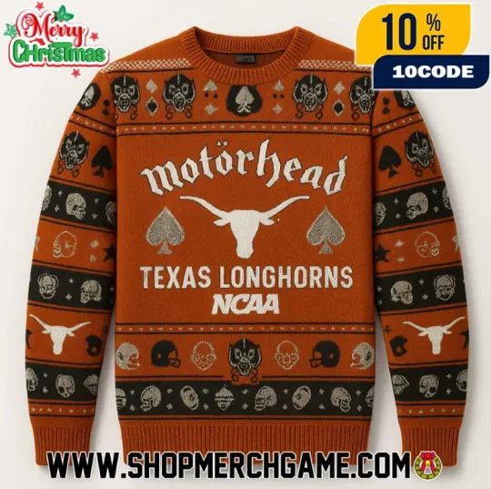 Motorhead X Texas Longhorn Ncaa Ugly Sweater