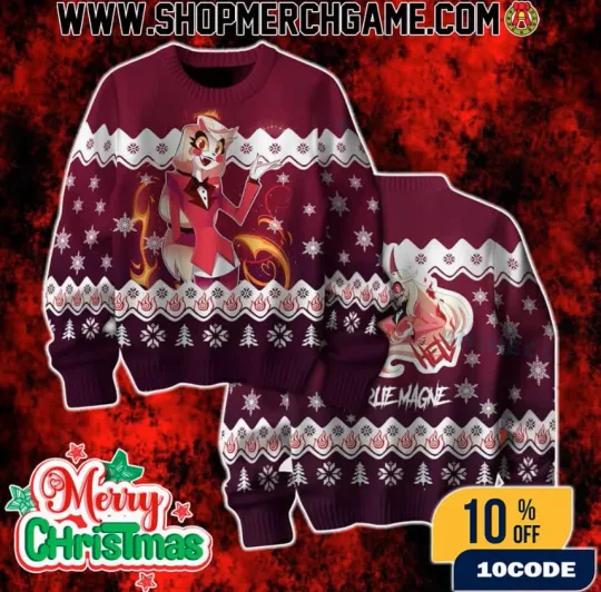 Discover Hazbin Hotel Charlie Magne Ugly Christmas Sweater Cartoon