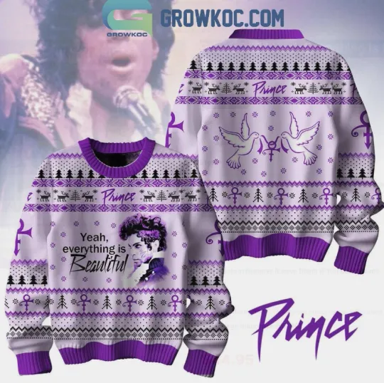 Discover Prince 2025 Yeah Everything Is Beautiful Christmas Ugly Sweater