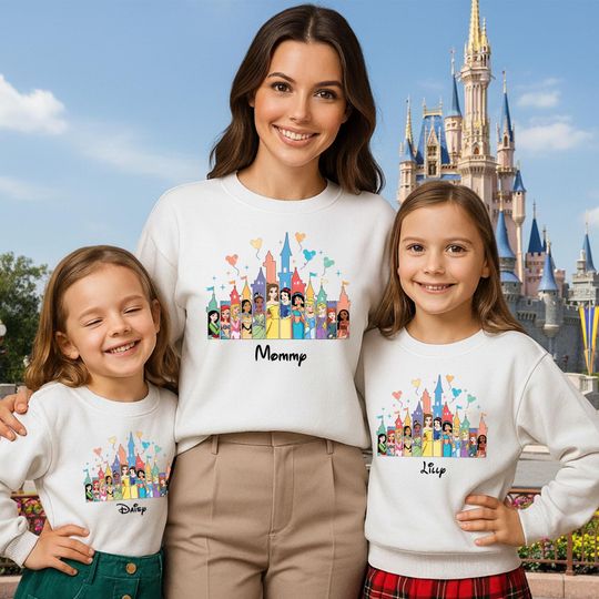 Discover Personalized Disney Princess 2025 Sweatshirt, Custom Princess Sweatshirt, Disney Princess Matching Group Sweatshirt, Disney Family Vacation