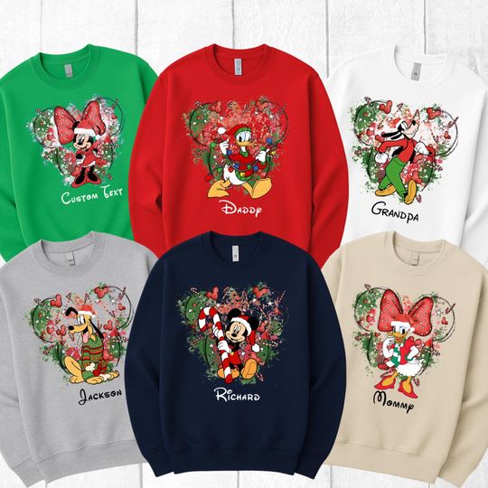 Discover Custom Disney 2025 Christmas Sweatshirt, Minnie Mickey Christmas Sweatshirt, 2025 Matching Group Christmas, Christmas Family Sweatshirt