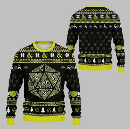 Discover 2025 Christmas DnD Classes Ugly Christmas Sweater