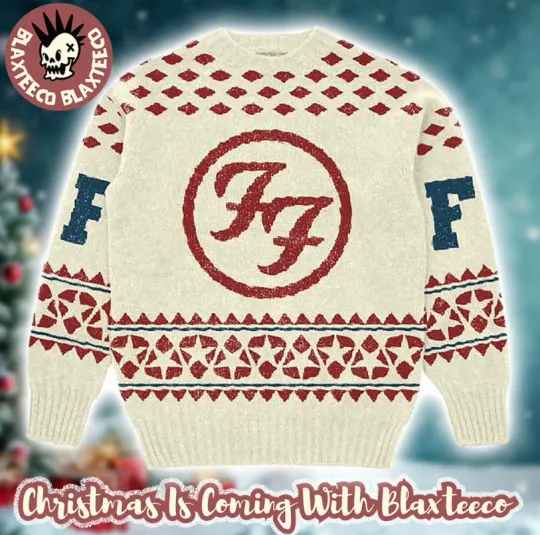 Discover FF Band Fighters Big Logo Holiday Cream Ugly Christmas Sweater
