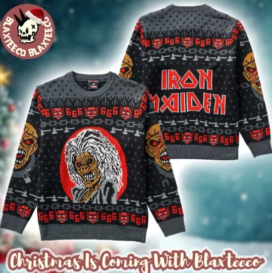 Iron Maiden Eddie The Killers Album 666 Ugly Christmas Sweater