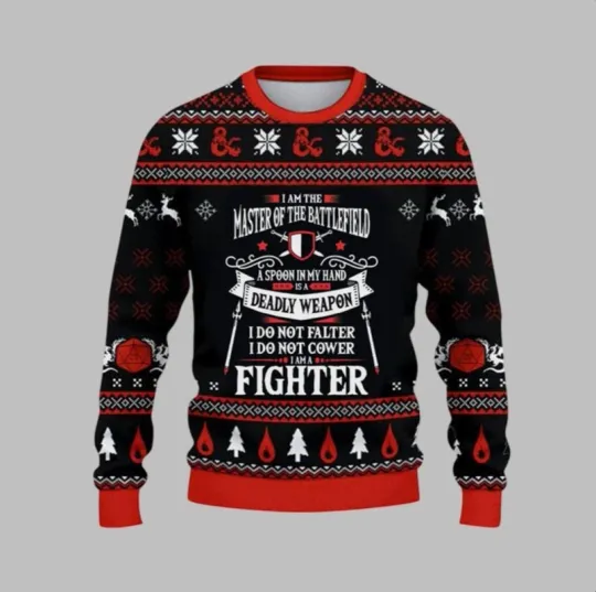 Discover 2025 Christmas DnD I am the Master of the Battlefield Ugly Sweater