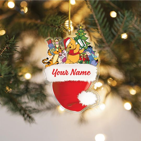Personalized Pooh & Friends Christmas Ornament for Family Hbient Gift