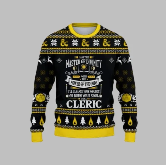 Discover 2025 Christmas DnD I Am The Master Of Divinity Ugly Christmas Sweater