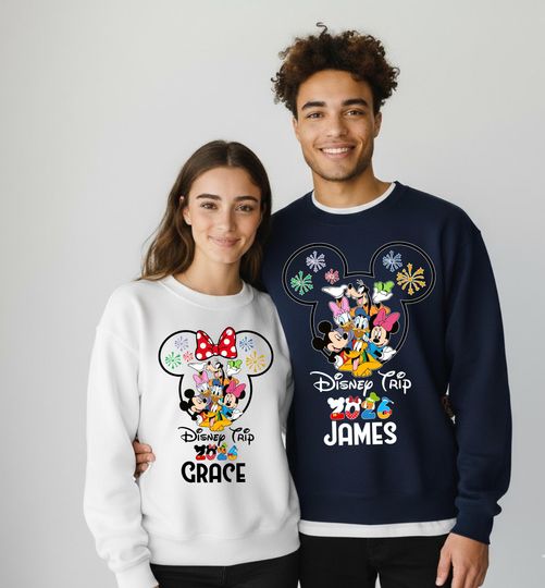 Discover Custom Disney Trip 2026 Sweatshirt, Disney Family Name Hoodie, Disney Family Matching Sweater, Disney world family Hoodie 2026