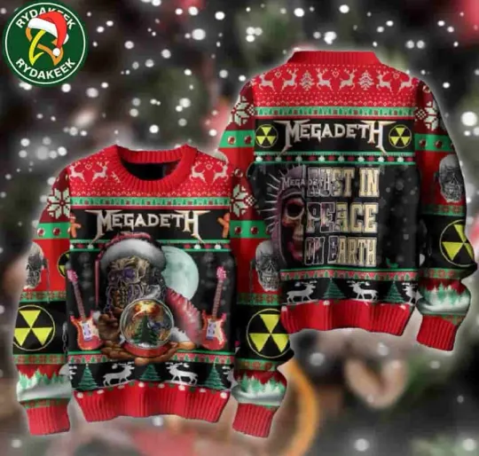 Megadeth Rust In Peace On Earth Ghi-Ta Family Memories Ugly Sweater