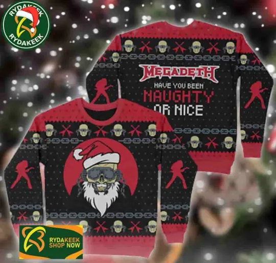 Megadeath Have You Been Naughty Or Nice Gift Ugly Sweater