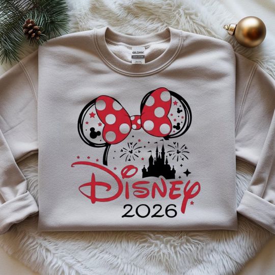 Discover Disney Mouse Trip 2026 Sweatshirt, Polka Dot Bow Castle Crewneck, Family Vacation Jumper