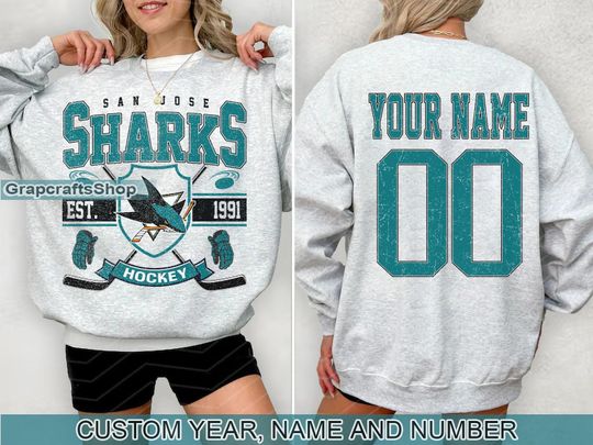 Vintage San Jose Sharks Sweatshirt, Retro San Jose shirt, San Jose Hockey Fan shirt, San Jose Sweatshirt, Custom hockey tee