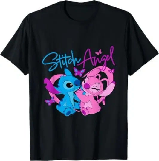 Discover Disney Lilo & Stitch: The Series 2 Angel And Stitch Neon T-Shirt