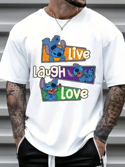 Discover Disney Stitch Live Laugh Love  T-Shirt Men Women Unisex