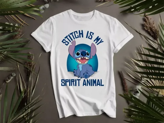 Discover Disney Cute Lilo & Stitch Is My Spirit Animal White T-Shirt